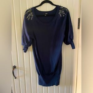 A.N.A sweater - Size Medium- Navy Blue w/Sequins & Beads